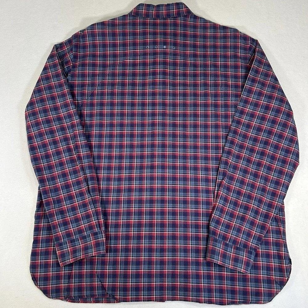 Polo Ralph Lauren Shirt Men XXL Plaid Naval Reserve‎ Vented Long Sleeve Shirt